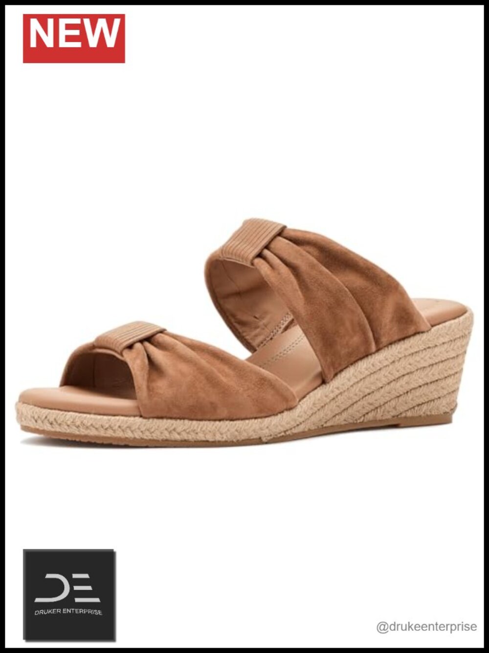 Women's Espadrille Wedge Sandals Leather Lining Slip On Open Toe